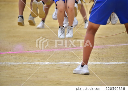 Sports day, jump rope, feet Sports day, jump rope, feet 120590836