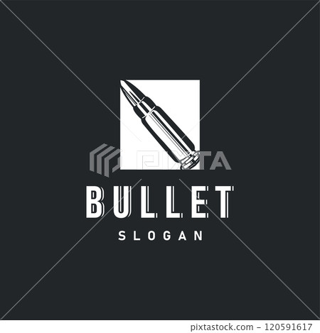 simple vintage retro design ammunition bullet logo template illustration simple vintage retro design ammunition bullet logo template illustration 120591617