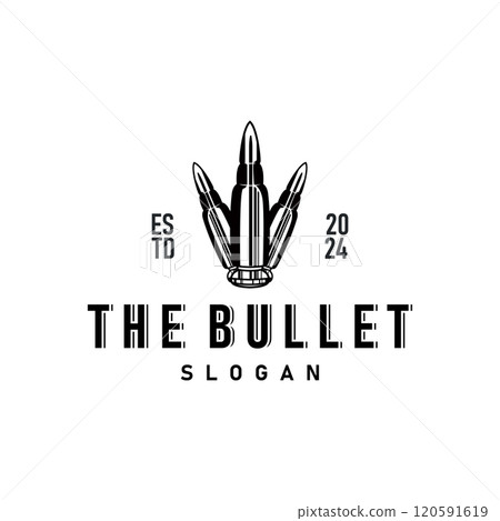 simple vintage retro design ammunition bullet logo template illustration simple vintage retro design ammunition bullet logo template illustration 120591619