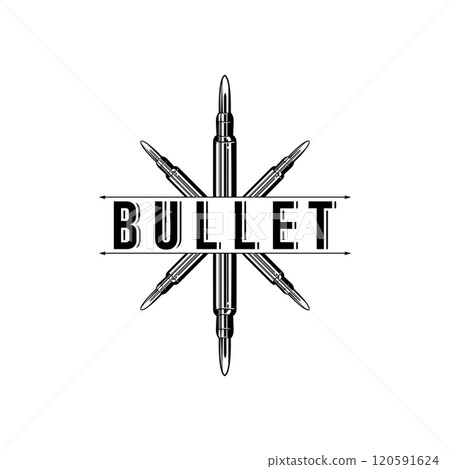 simple vintage retro design ammunition bullet logo template illustration simple vintage retro design ammunition bullet logo template illustration 120591624