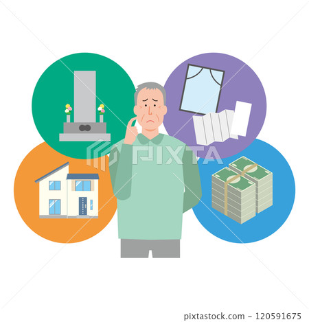 An elderly man thinking about his assets after death An elderly man thinking about his assets after death 120591675