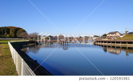 Higashiyamada Adjustment Pond in Koga City, Ibaraki Prefecture 120591981