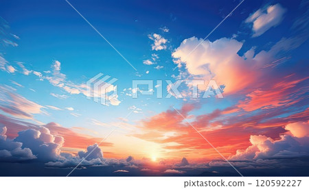 [AI圖像]夏天的日落和雷雨雲 120592227