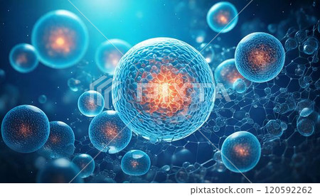 幹細胞在體內自我複製和增殖的圖像3DCG插圖醫學材料 120592262