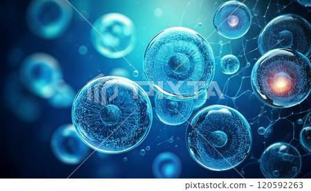 幹細胞在體內自我複製和增殖的圖像3DCG插圖醫學材料 120592263