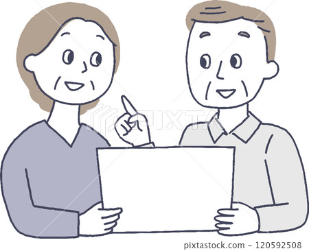 看小冊子的老夫婦 120592508