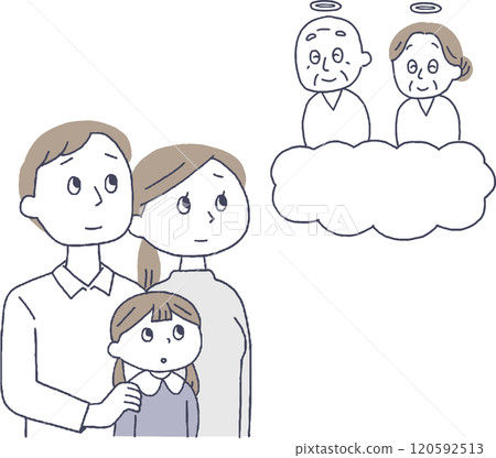 一家人為已故的祖父母哀悼 120592513