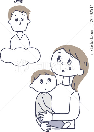 年輕女子為已故的丈夫悲傷 120592514