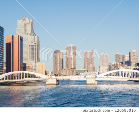 Tokyo cityscape and Sumida River Tokyo cityscape and Sumida River 120593010