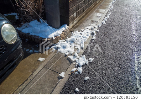 道路排水溝內殘留積雪 120593150