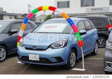Used car image: Honda's minicars lined up at a dealership Used car image: Honda's minicars lined up at a dealership 120593170