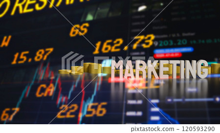 The marketing and coins for Business concept 3d rendering. 120593290