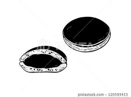 Simple Dorayaki line drawing 120593415