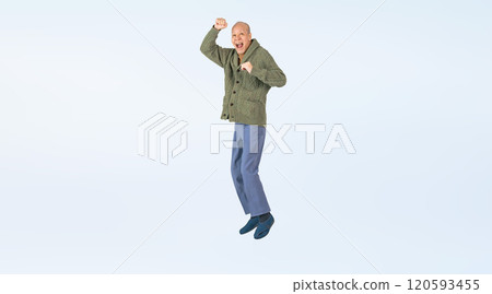 老人跳躍的全身照片 老人跳躍的全身照片 120593455