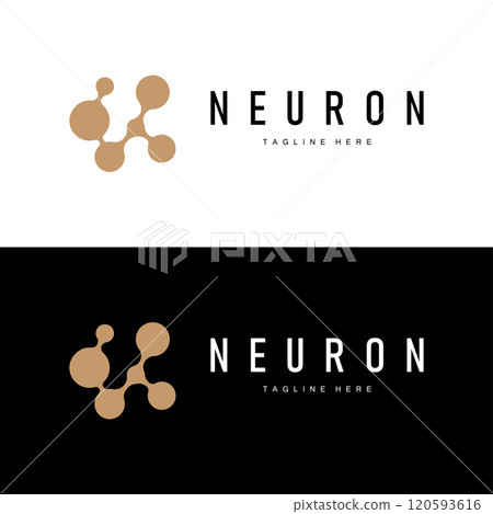 Neuron Logo Design Health Illustration DNA Molecule Nerve Cell Abstract Simple Illustration 120593616