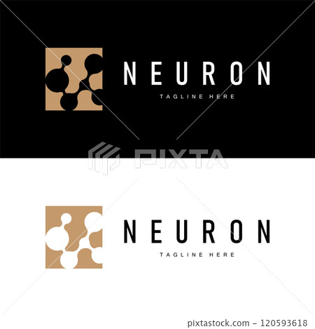 Neuron Logo Design Health Illustration DNA Molecule Nerve Cell Abstract Simple Illustration 120593618