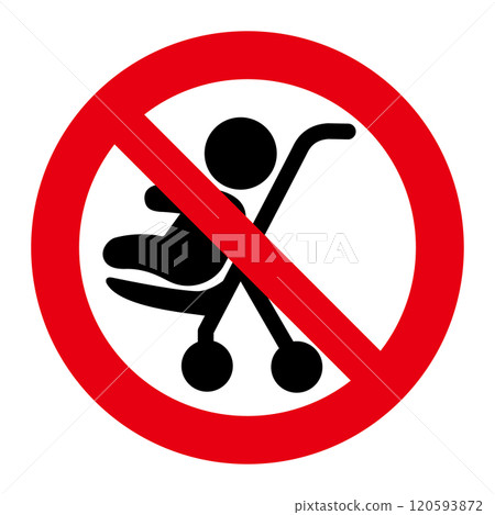 禁止使用嬰兒車的標誌 120593872