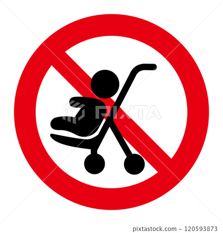 禁止使用嬰兒車的標誌 120593873
