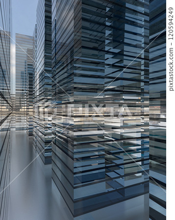 建成區 3D 插圖的圖像 120594249