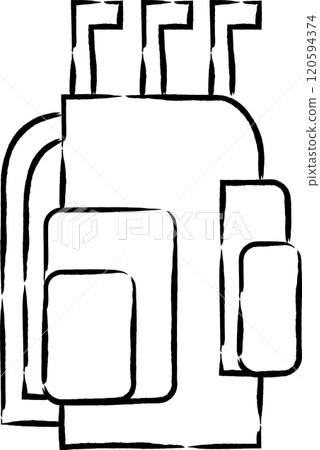 畫筆運動器材插畫高爾夫球包 畫筆運動器材插畫高爾夫球包 120594374
