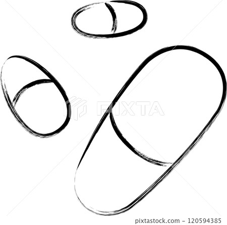 Medical related brush illustrations: Capsule Medical related brush illustrations: Capsule 120594385