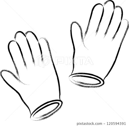 Medical related brush illustration: Rubber gloves Medical related brush illustration: Rubber gloves 120594391