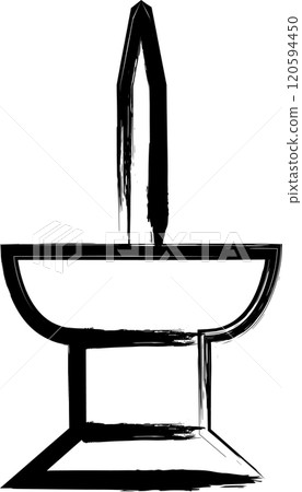 Brush-written business single icon: thumbtack 120594450