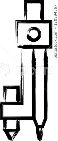 Brush-written business single icon Compass 120594567