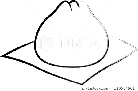 畫筆單一食物插畫肉包子 畫筆單一食物插畫肉包子 120594601