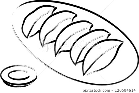 畫筆單一食物插畫餃子 畫筆單一食物插畫餃子 120594614