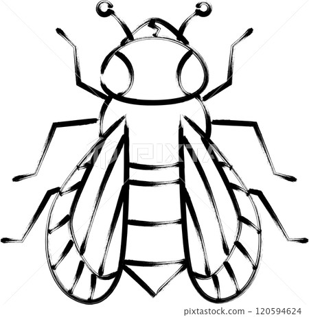 毛筆寫昆蟲單項圖示蜜蜂 毛筆寫昆蟲單項圖示蜜蜂 120594624