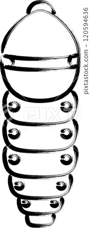 Brush-drawn insect icon: Caterpillar 120594636