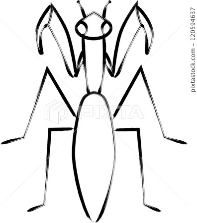 刷畫昆蟲單圖示螳螂 刷畫昆蟲單圖示螳螂 120594637