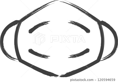 Brush-drawn medical-related single-item illustration: Mask 120594659