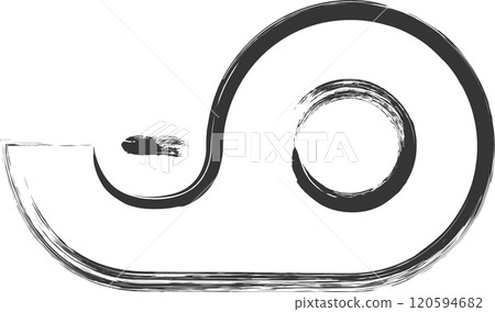 Stationery-related brush-drawn illustrations: Cellophane tape Stationery-related brush-drawn illustrations: Cellophane tape 120594682