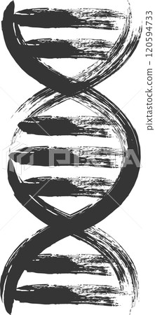 Medical-related brush-drawn single illustration: Genetics 120594733