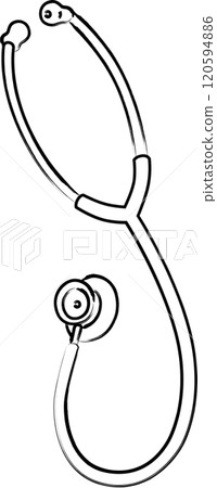 Brush-written medical icon: Stethoscope Brush-written medical icon: Stethoscope 120594886