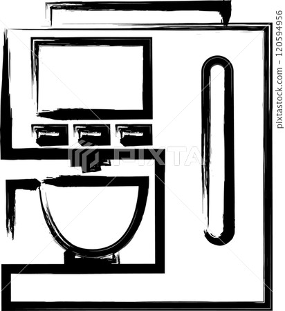 Brush-drawn home appliance illustration: Coffee maker 120594956