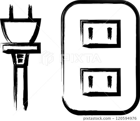 刷畫家電插畫插座插頭 120594976