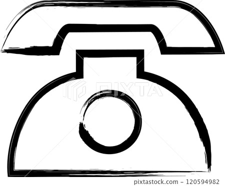Brush-drawn home appliance illustration: Telephone 120594982