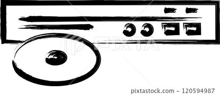 手繪家電插畫CD機 120594987