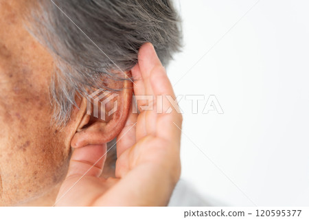 Senior man ear Senior man ear 120595377