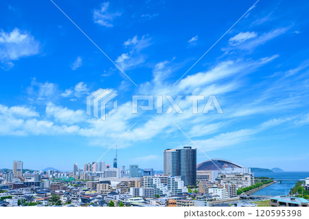 View of Momochihama, Jigyohama, and Fukuoka Tower in Sawara Ward from Tojinmachi and Ohori Park in the morning colors in spring 2024 View of Momochihama, Jigyohama, and Fukuoka Tower in Sawara Ward from Tojinmachi and Ohori Park in the morning colors in spring 2024 120595398