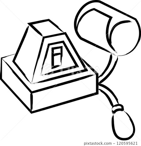 Medical related brush illustration icon: Sphygmomanometer 120595621