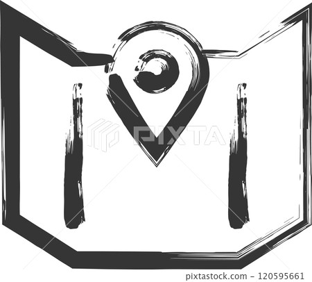 Camping related brush illustrations - Map Camping related brush illustrations - Map 120595661