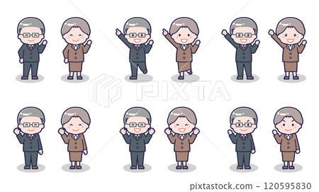 Senior men and women in suits 02 120595830