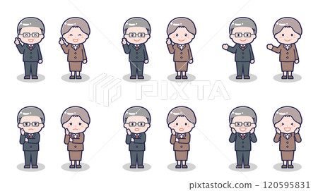 Senior men and women in suits 03 120595831