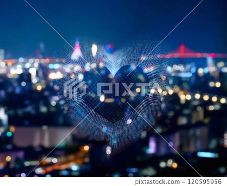 A romantic heart with a futuristic image 120595956