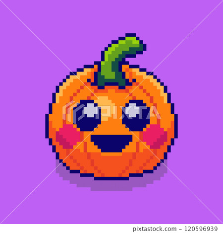 Pixel art Cute Pumpkin game asset design Pixel art Cute Pumpkin game asset design 120596939