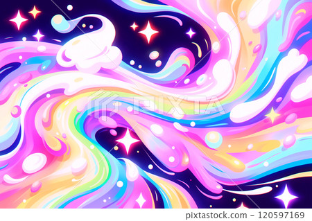 彩虹多彩液體流行與夢幻背景 120597169